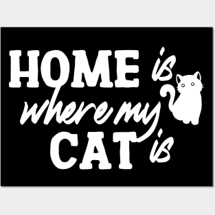 Cat Home White Posters and Art